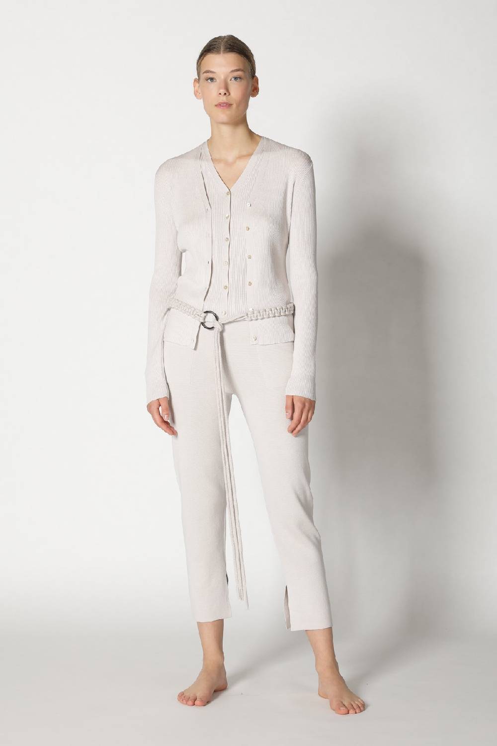 Sminfinity silky rib cardy + silky rib vest + silky cropped pants + hang loose ring belt Meist gekauft