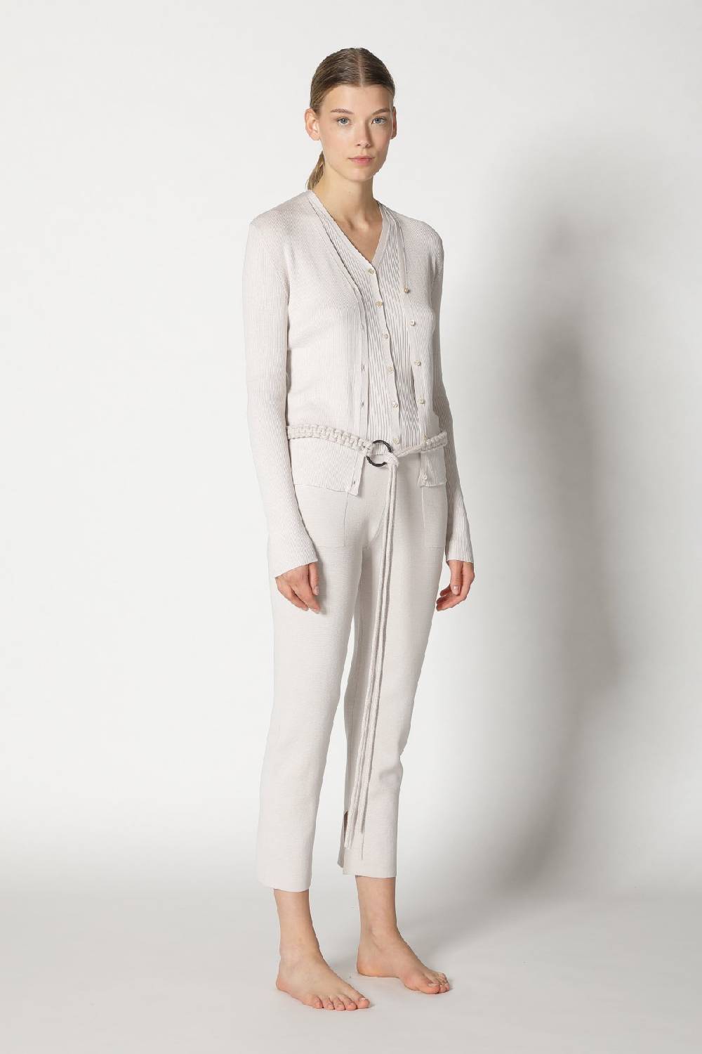 Sminfinity silky rib cardy + silky rib vest + silky cropped pants + hang loose ring belt Meist gekauft