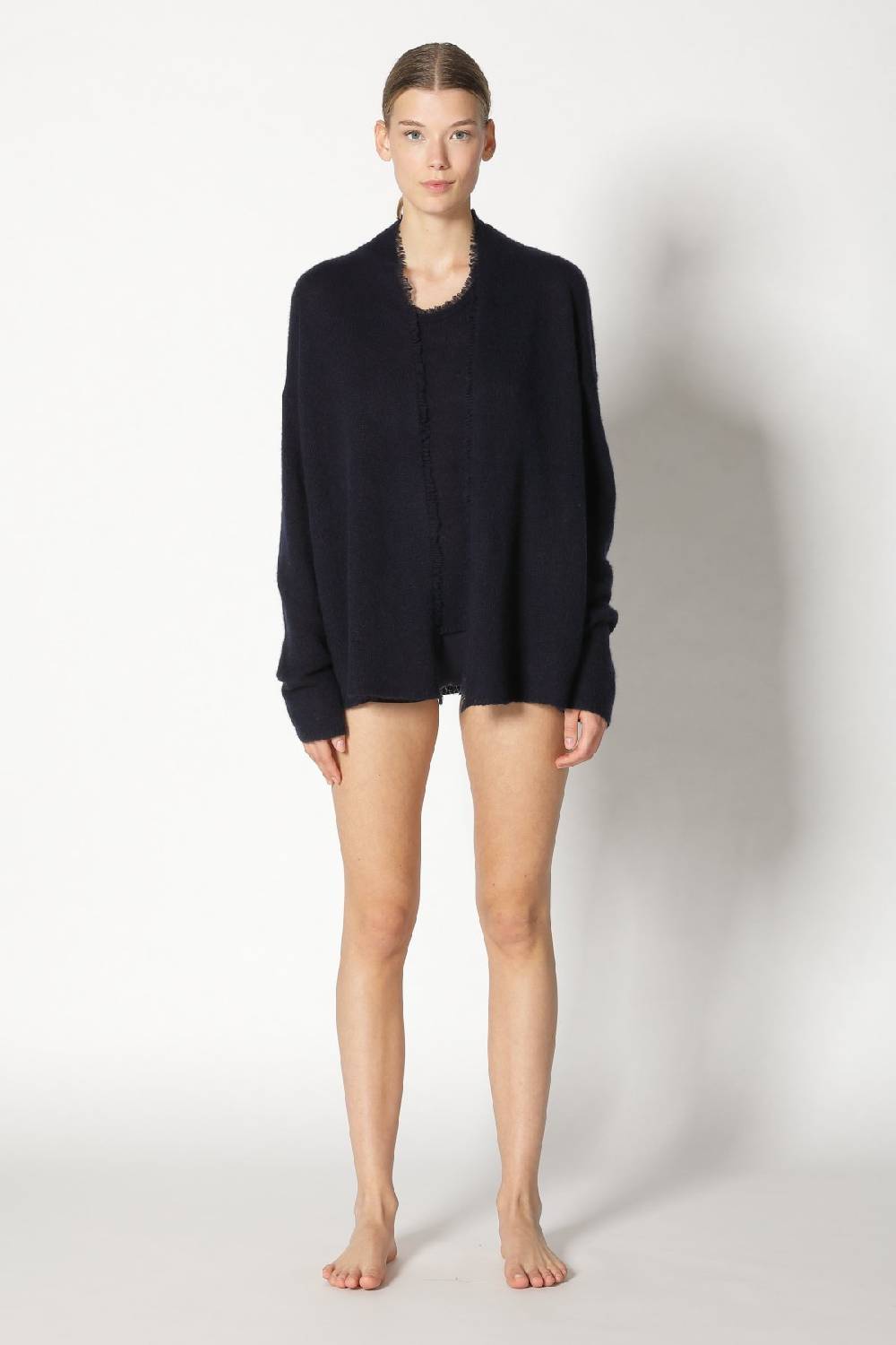 Sminfinity fluffy fringe plaid + fluffy fringe jacket + fluffy fringe crew top Hotsell
