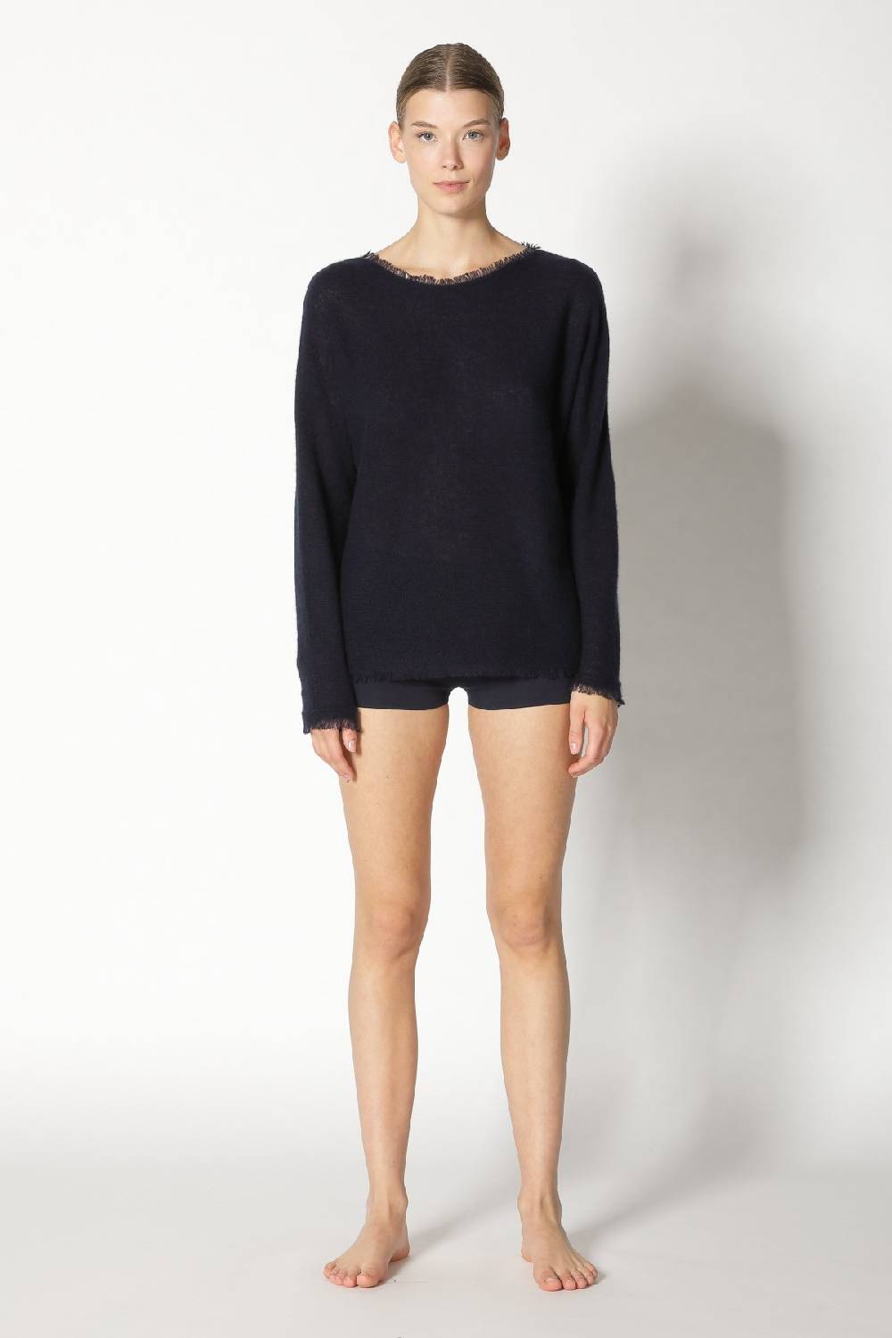 Sminfinity fluffy fringe boatneck