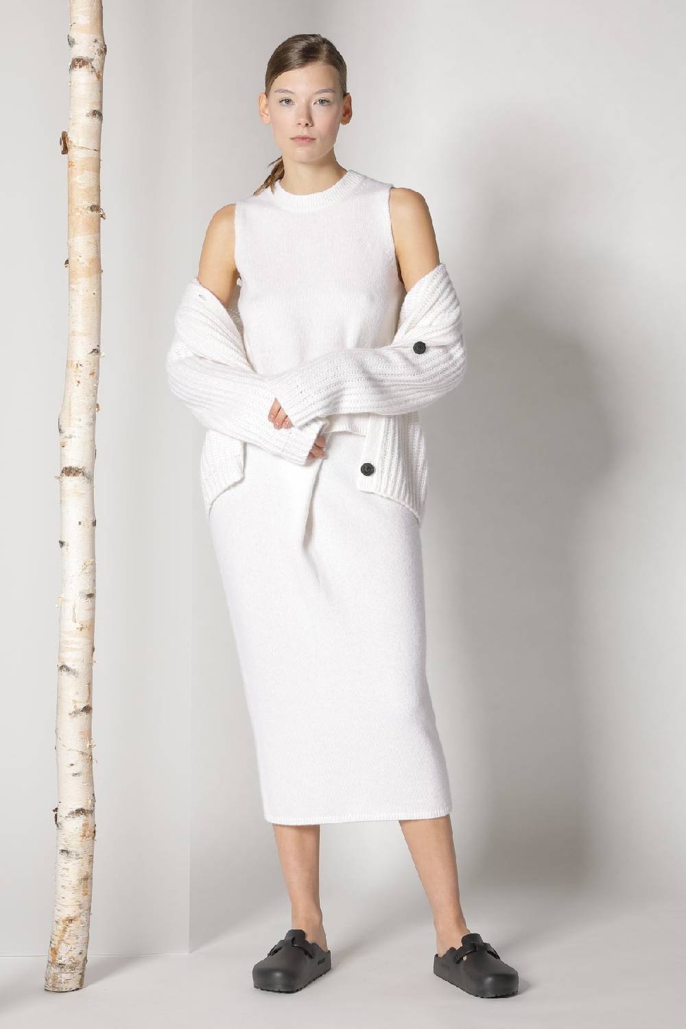 Sminfinity blurry ribbed cardigan + blurry crew top + blurry tulip skirt Fabrikverkauf