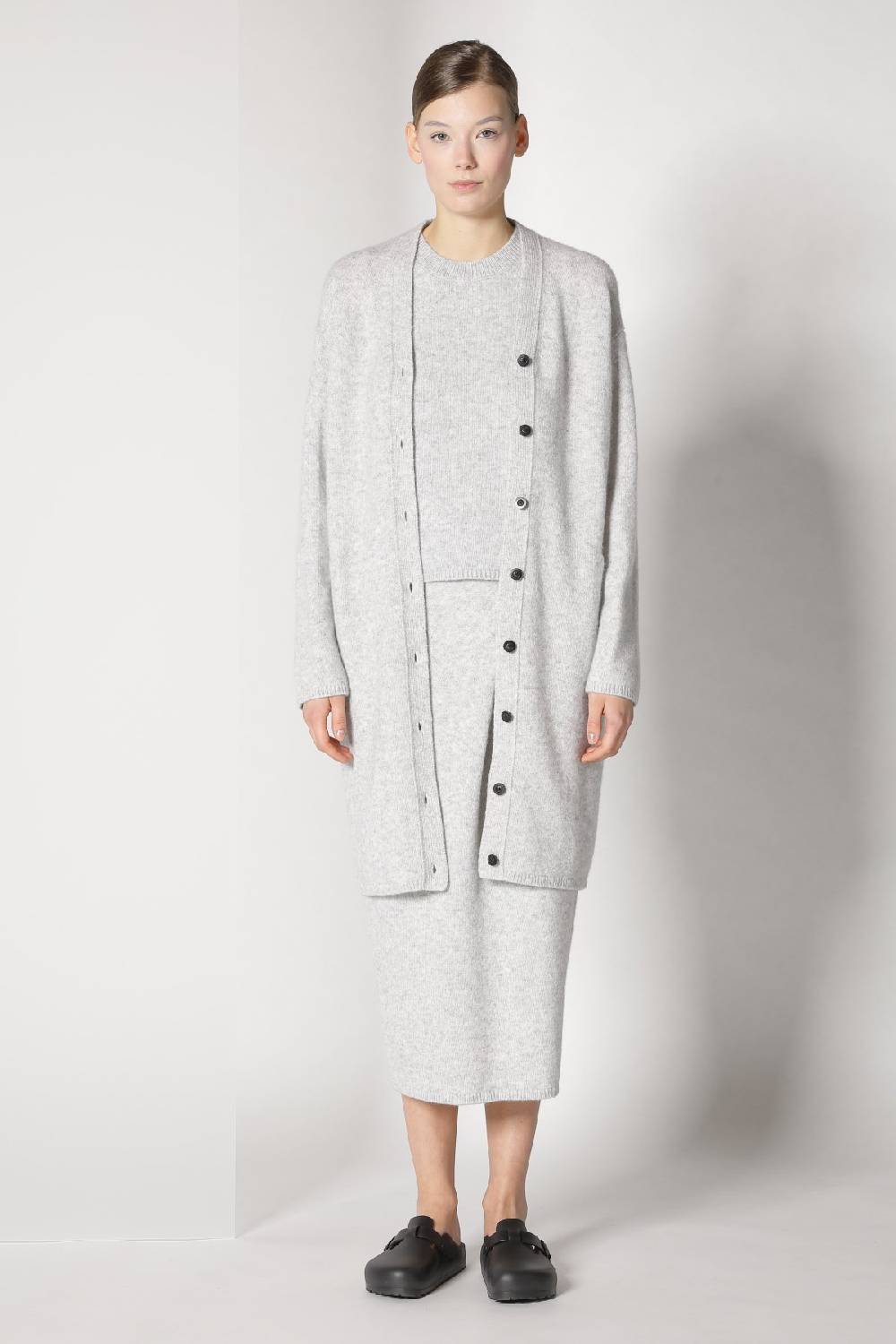 Sminfinity blurry long cardigan + blurry crew top + blurry tulip skirt