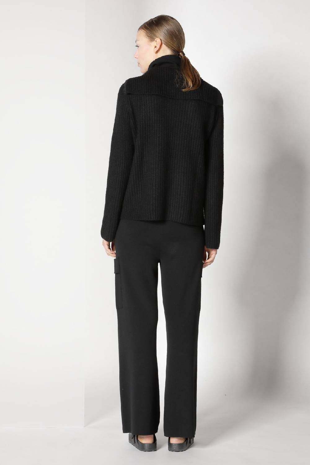 Sminfinity blurry ribbed zip-jumper + fitted turtle top + cargo bellbottom pants Fabrikverkauf