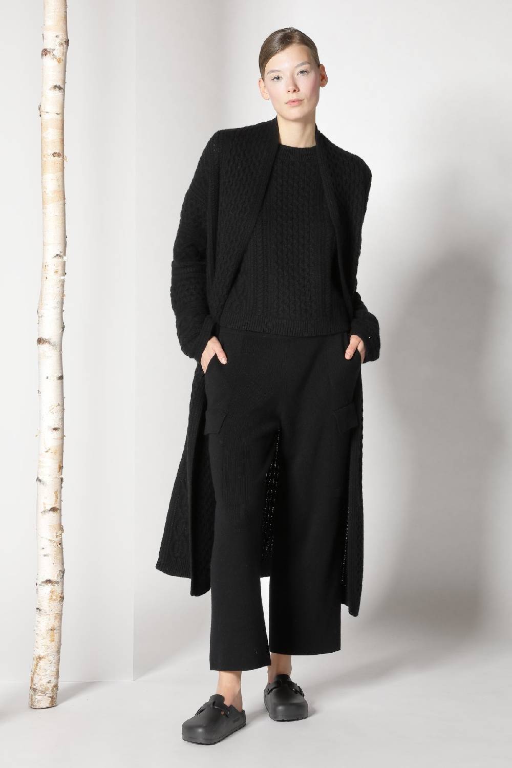 Sminfinity chilly cable maxi coat + chilly cable top + chilly cargo pants