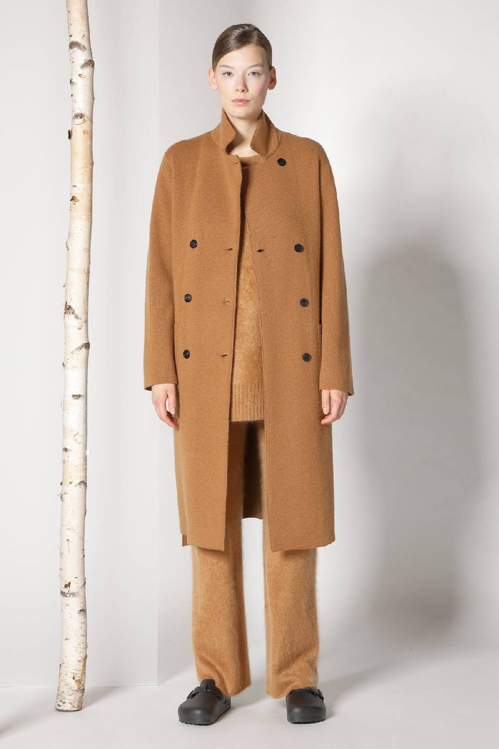 Sminfinity doubleface pea coat + furry boyfriend jumper + furry pants
