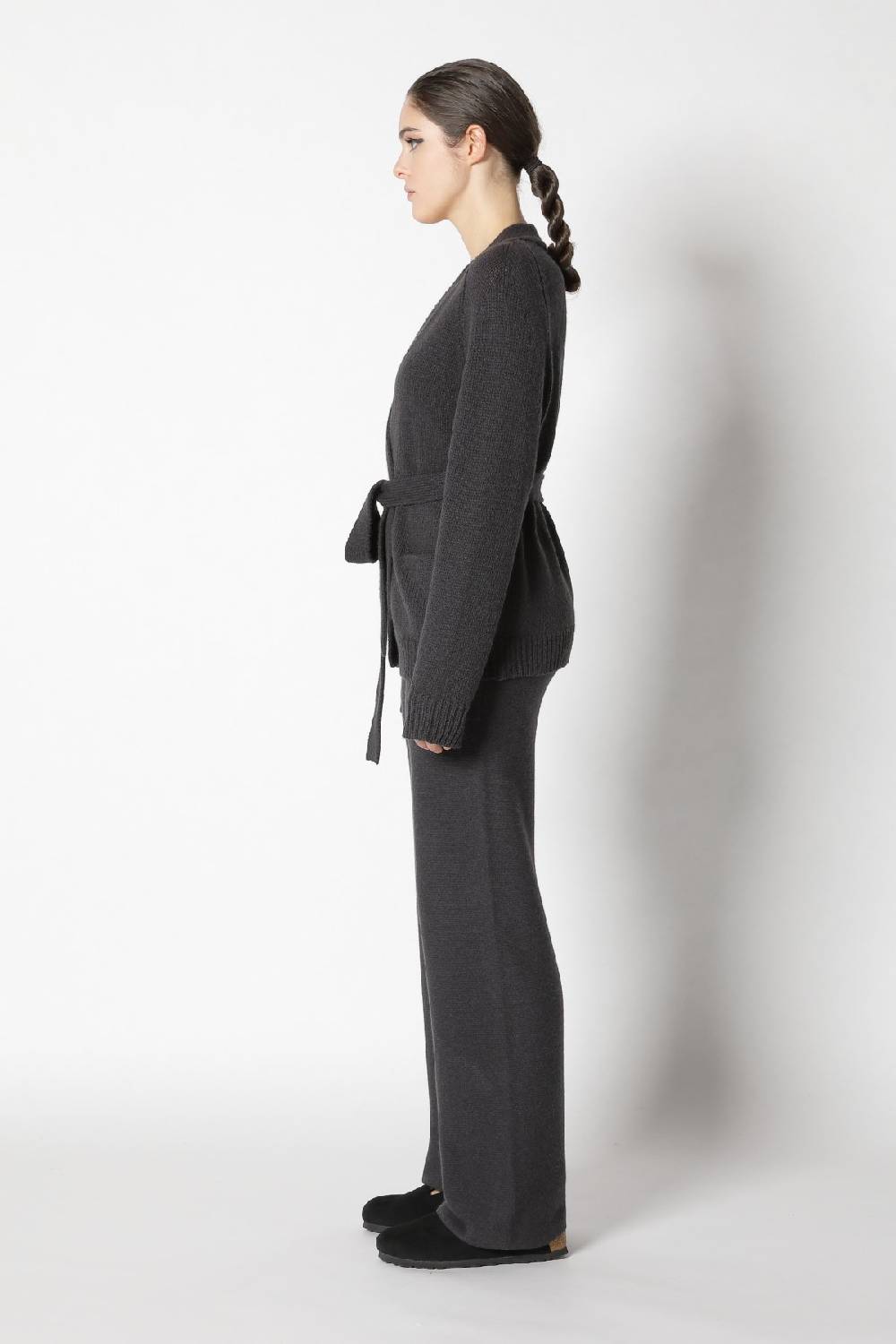 Sminfinity airy belted jacket + garter palazzo pants Online