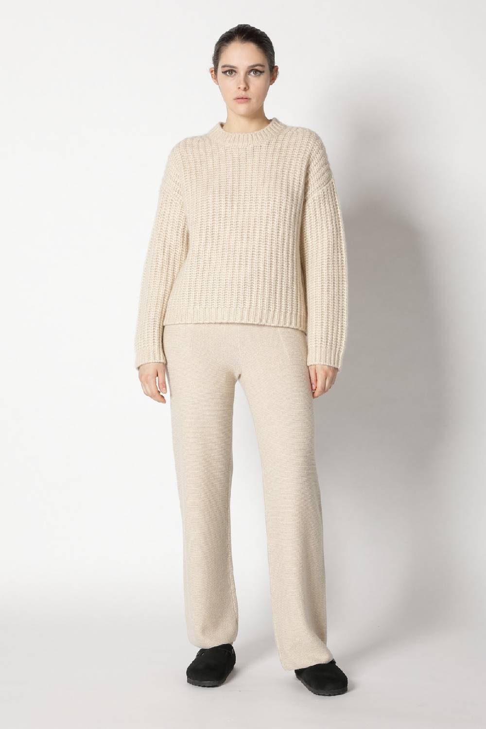 Sminfinity blurry chunky crewneck + garter palazzo pants