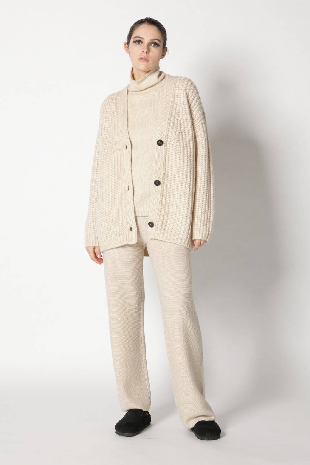Sminfinity blurry chunky cardy + blurry turtle top + garter palazzo pants Online