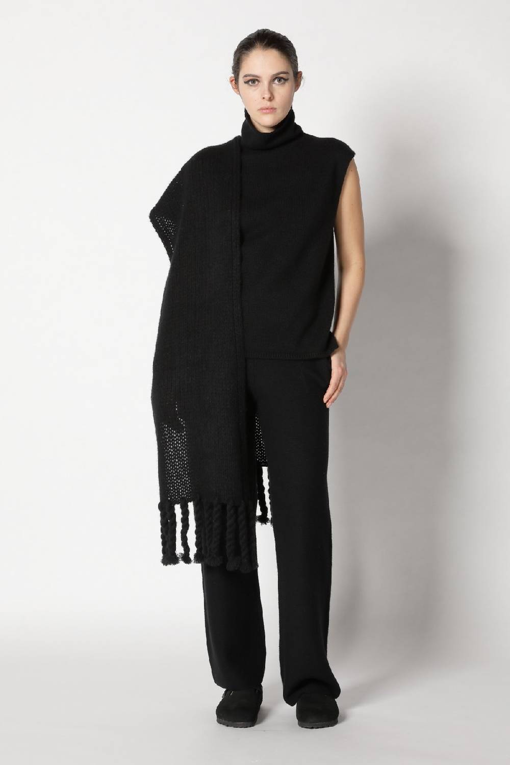 Sminfinity blurry turtle top + blurry chunky scarf + garter palazzo pants Schlussverkauf