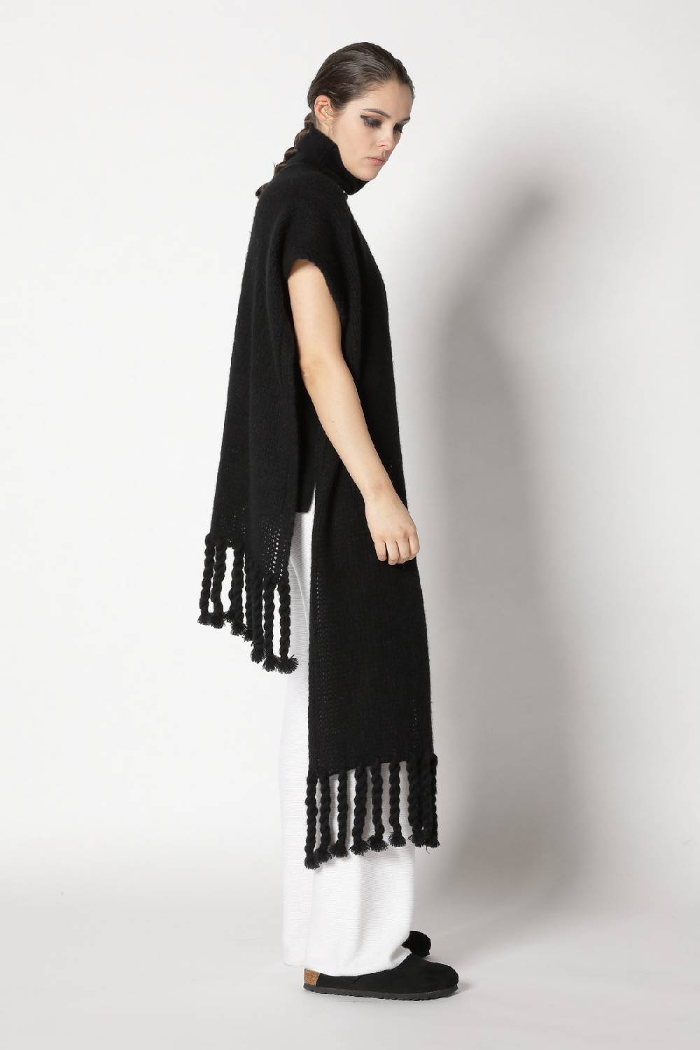 Sminfinity blurry turtle top + blurry chunky scarf + garter palazzo pants Schlussverkauf