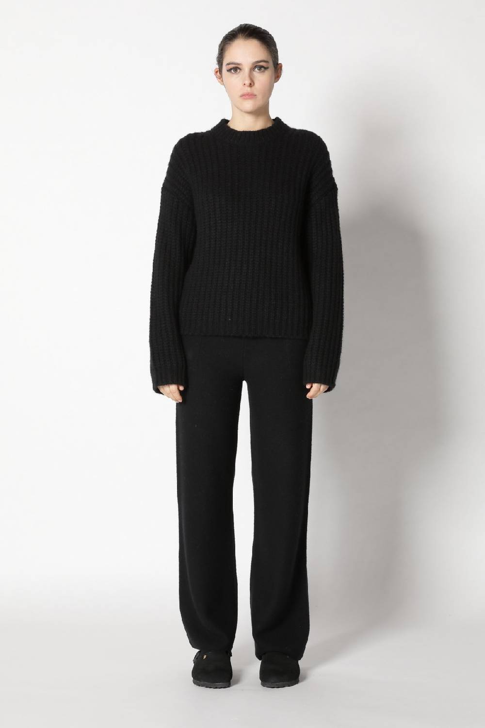 Sminfinity blurry chunky crewneck + garter palazzo pants