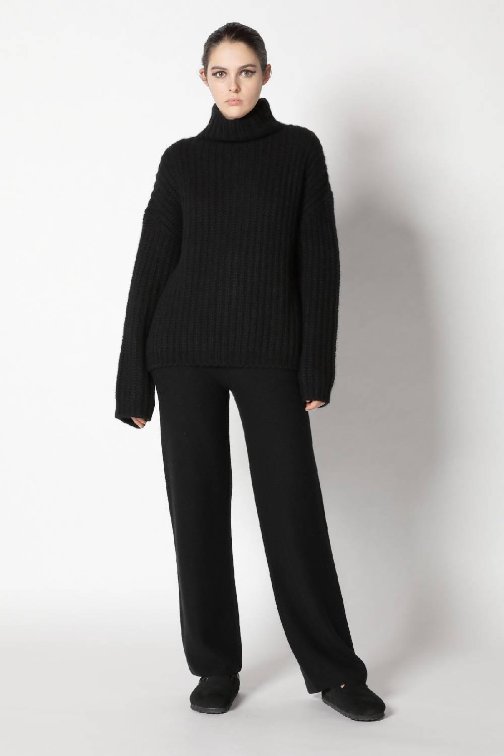 Sminfinity blurry chunky crewneck + garter palazzo pants Günstiger Verkauf