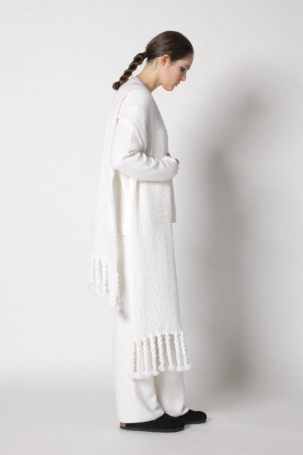 Sminfinity blurry V jumper + blurry chunky scarf + garter palazzo pants Verkauf