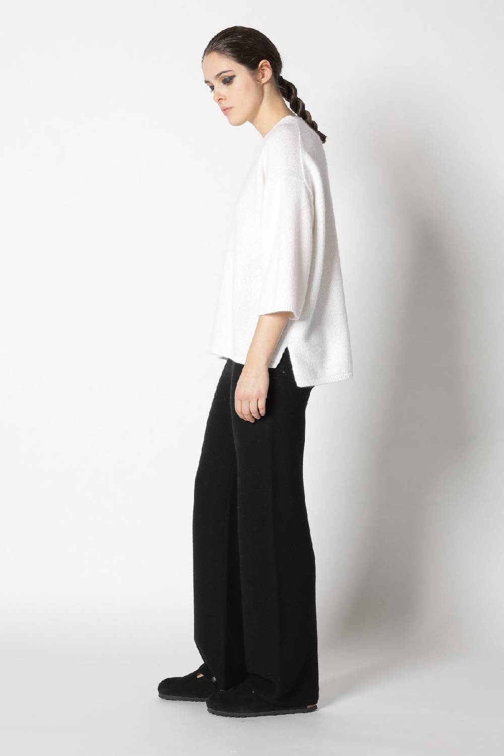 Sminfinity blurry crew jumper + blurry chunky scarf + garter palazzo pants Angebote