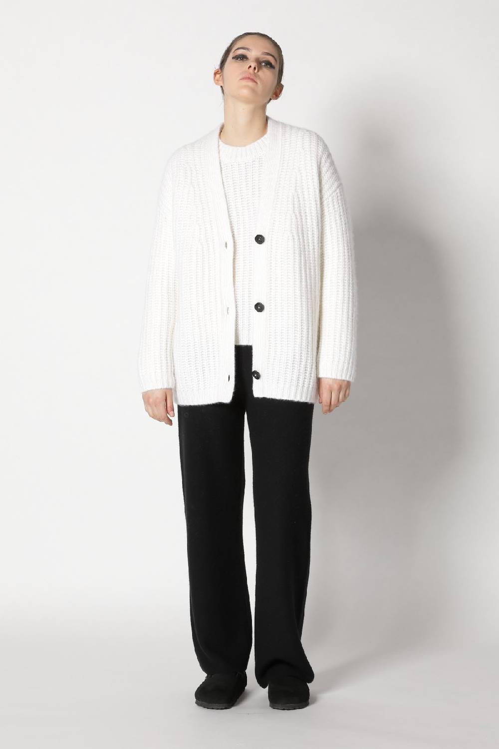 Sminfinity blurry chunky cardy + blurry chunky crewneck + garter palazzo pants im Angebot