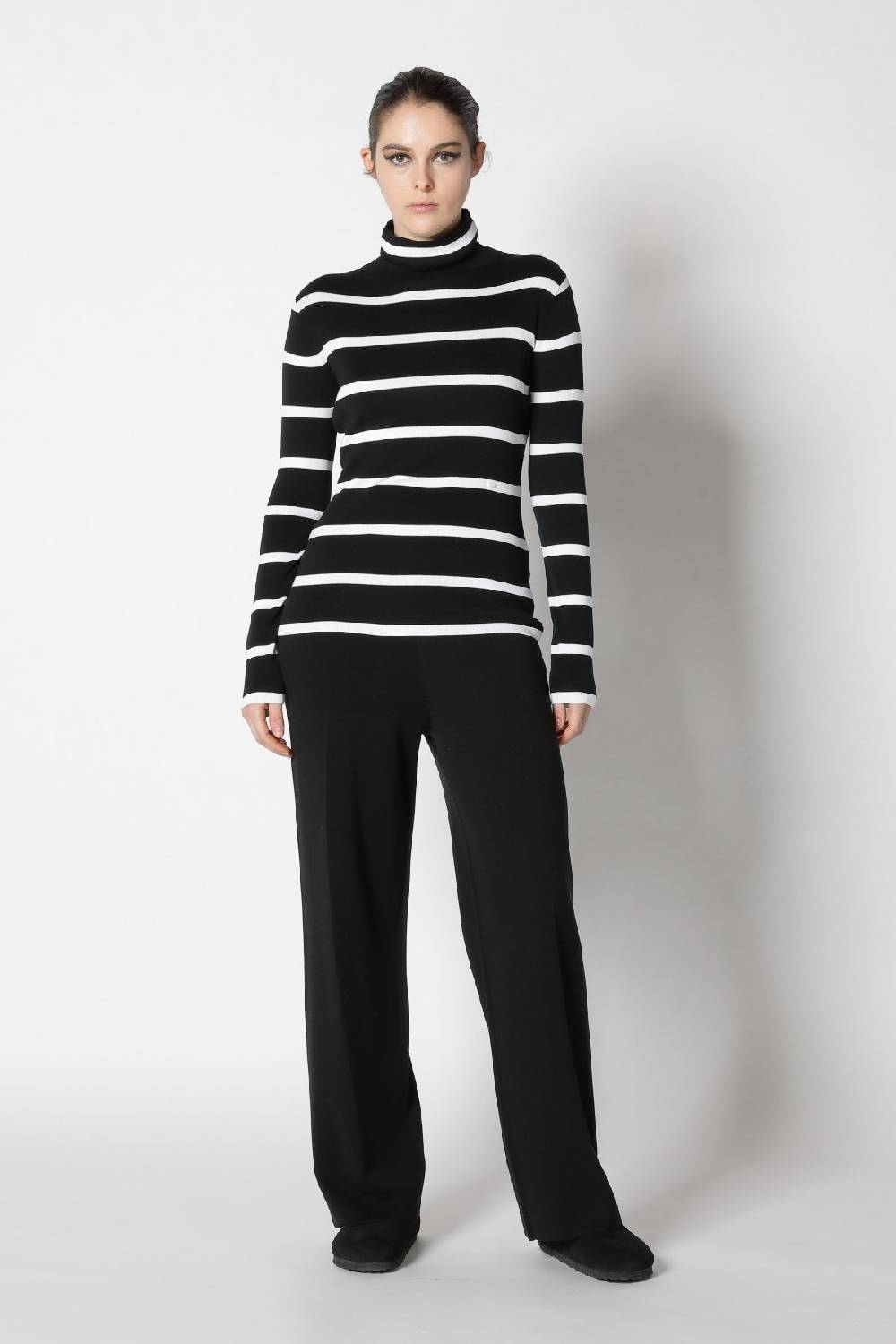 Sminfinity silky stripe turtle + silky suit pants