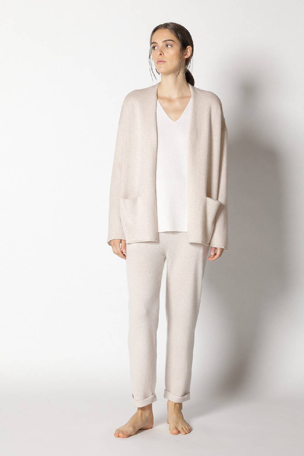 Sminfinity pure 2-ply jacket + pure V neck + pure boat pants Online