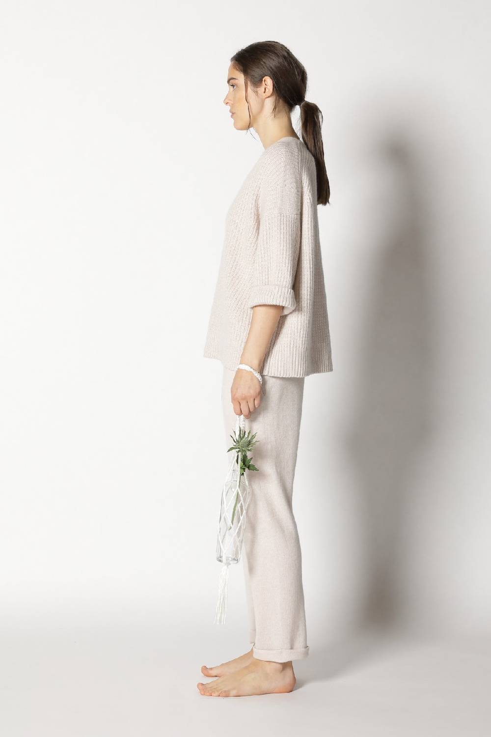 Sminfinity icon rib V neck + pure boat pants Outlet