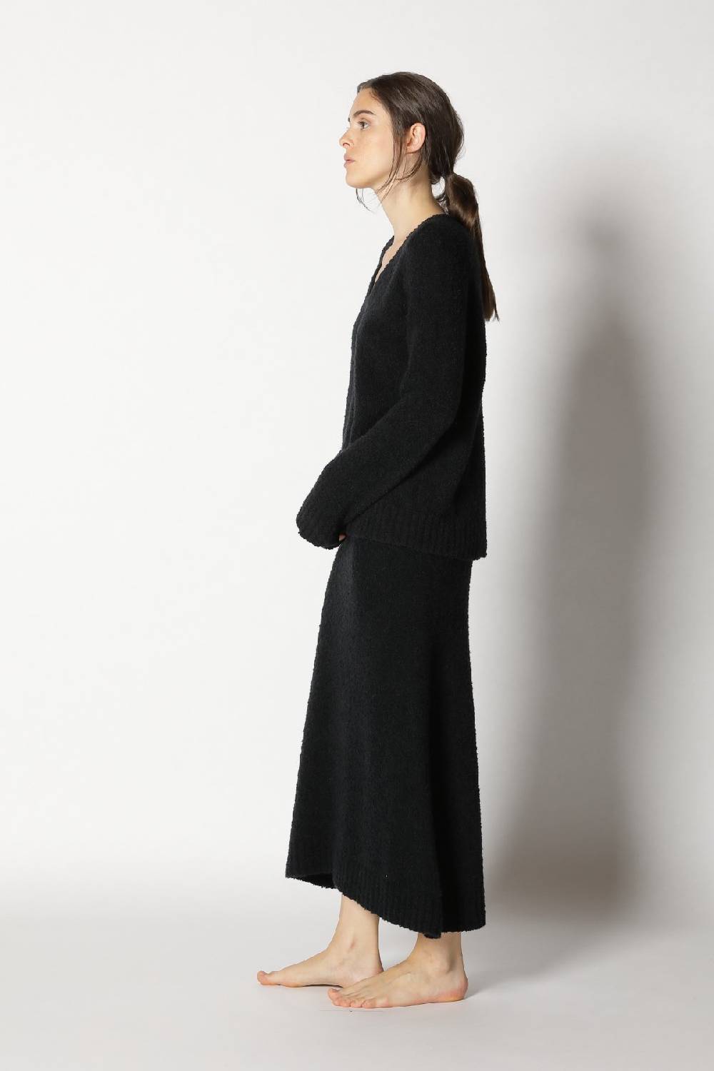 Sminfinity bouclé V neck + bouclé A skirt Fabrikverkauf