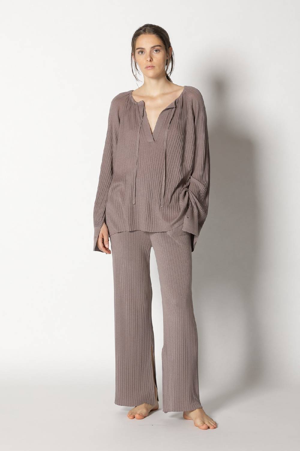 Sminfinity plissé drape tunic + plissé palazzo