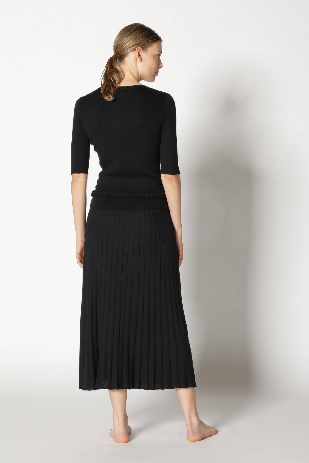 Sminfinity silky rib crew T + silky sun rib skirt + hang loose ring belt Blitzverkäufe