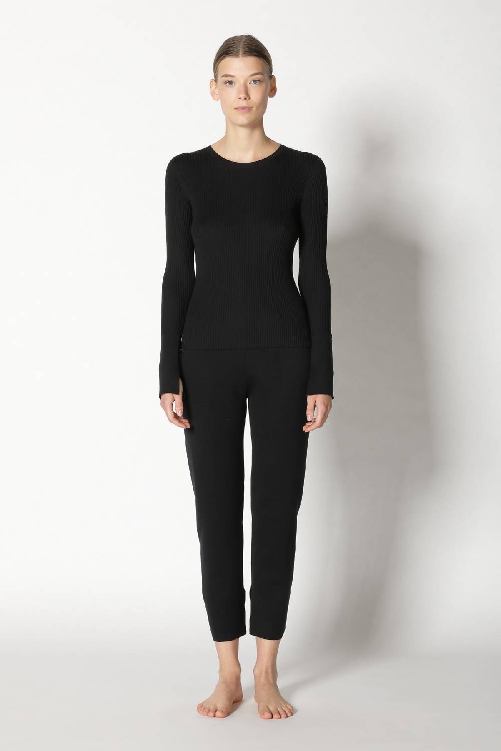 Sminfinity silky rib crew jumper + silky cropped pants