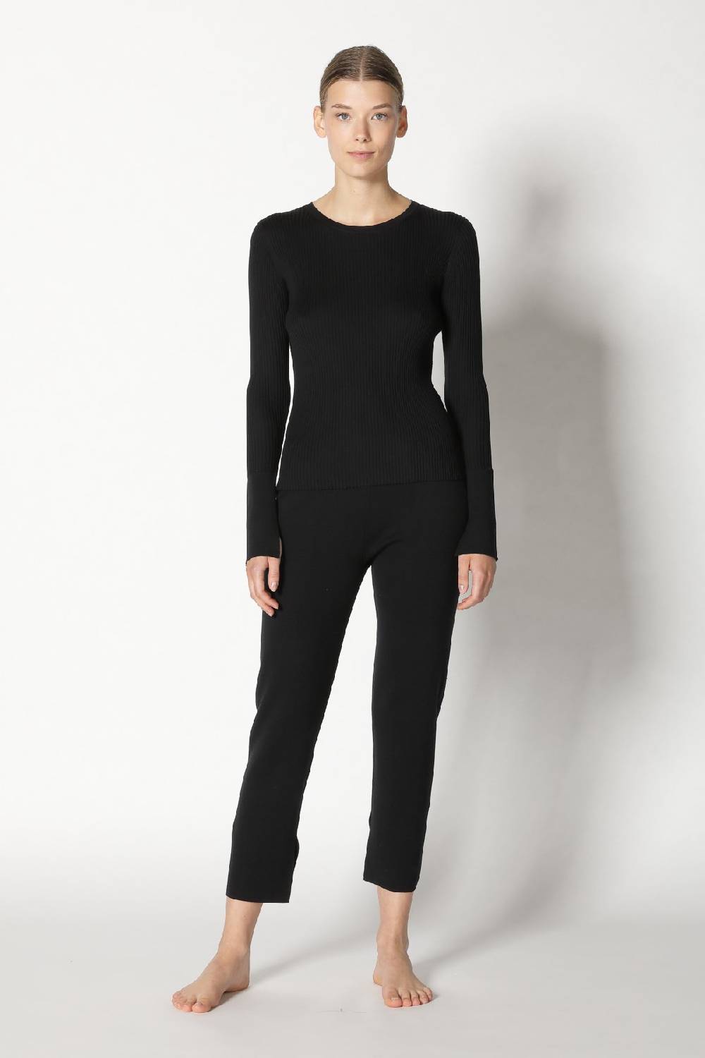 Sminfinity silky rib crew jumper + silky cropped pants im Angebot