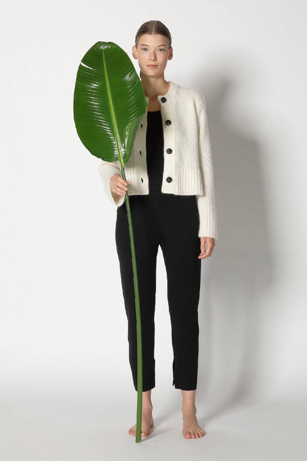 Sminfinity fluffy cropped jacket + silky cropped pants