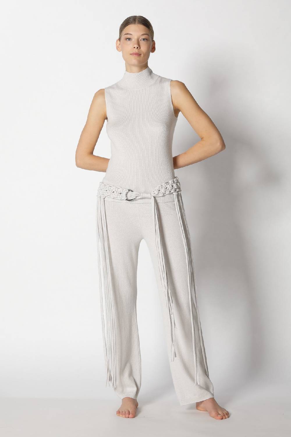 Sminfinity chilly fitted top + chilly pants + hang loose knot belt Hotsell