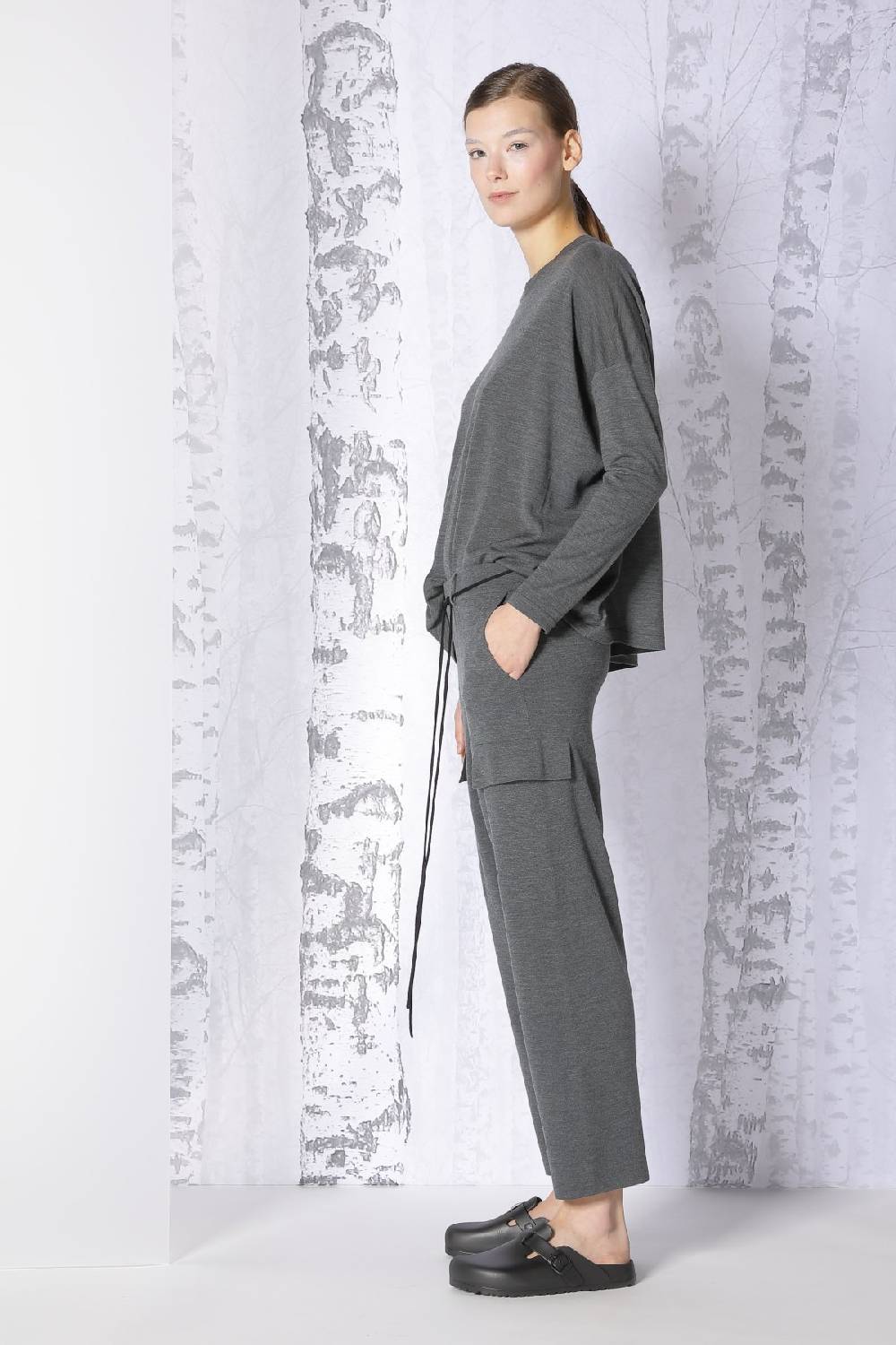 Sminfinity extrafine oversized crew + milano cropped cargo pants Online