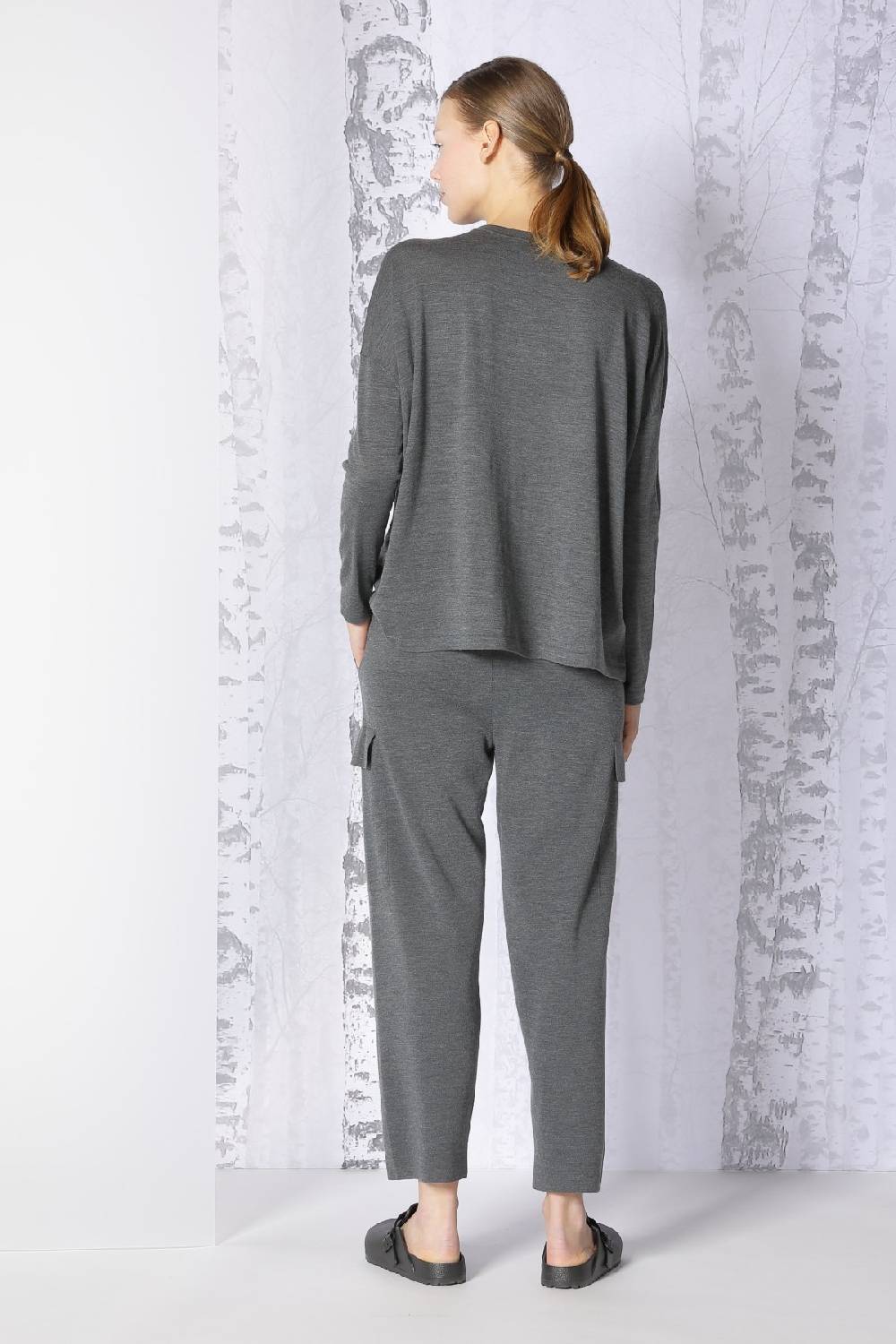 Sminfinity extrafine oversized crew + milano cropped cargo pants Online