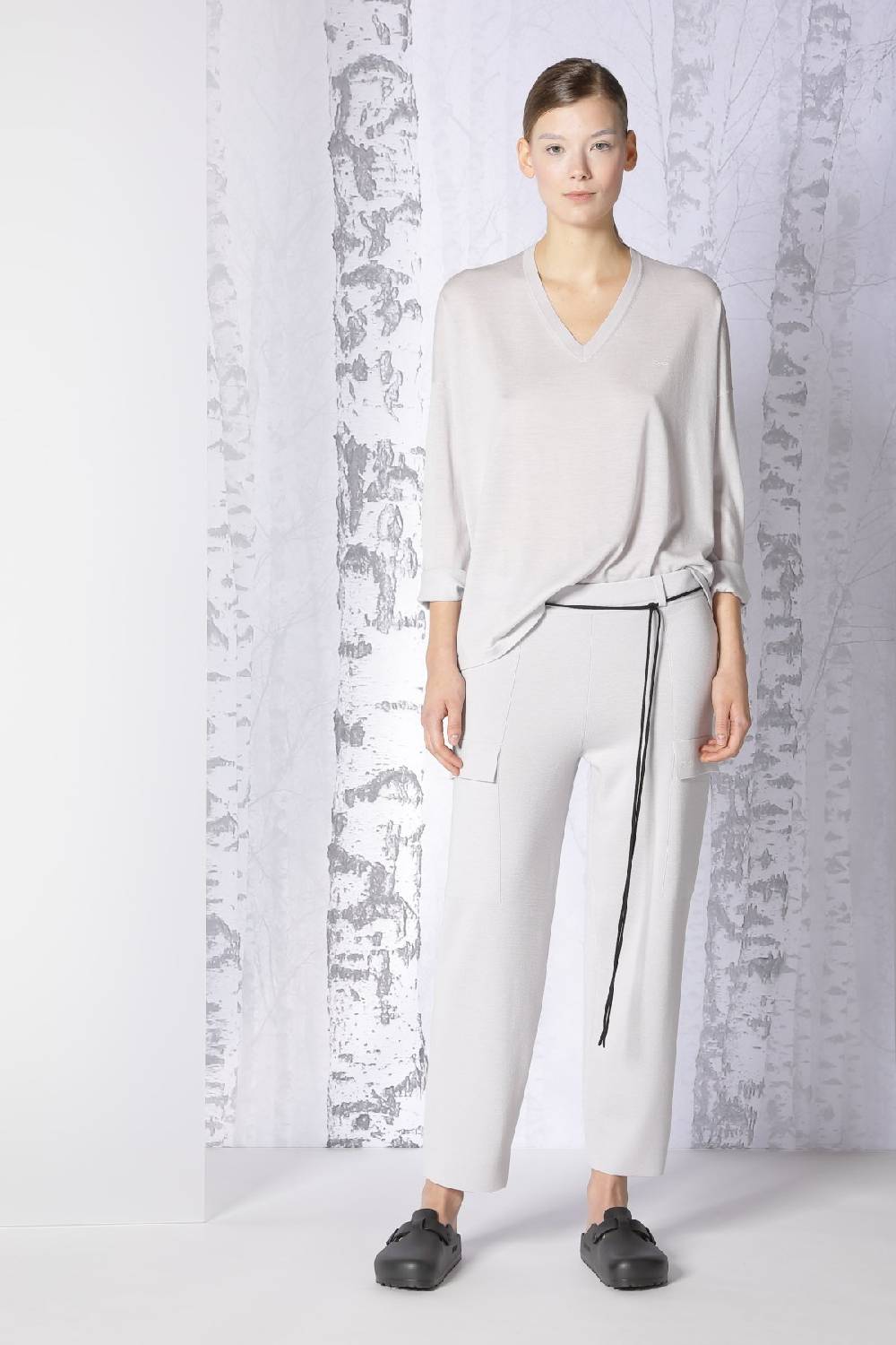 Sminfinity extrafine oversized V + milano cropped cargo pants