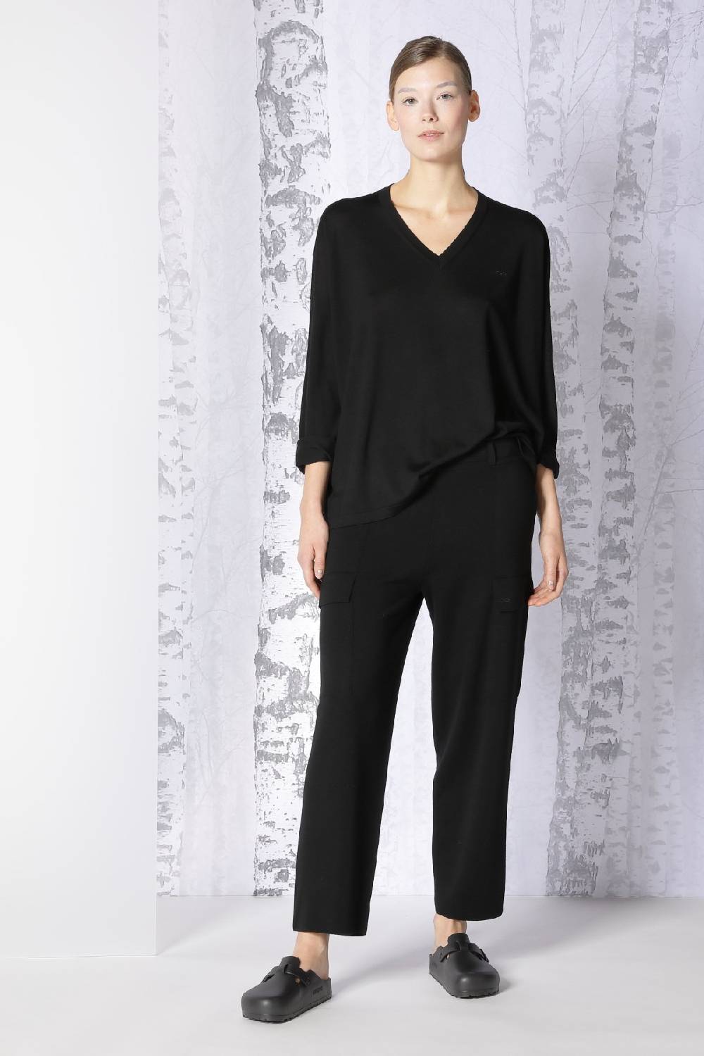 Sminfinity extrafine oversized V + milano cropped cargo pants Schlussverkauf