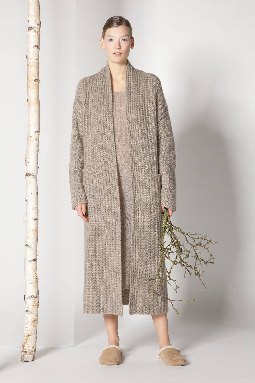 Sminfinity fluffy ribbed maxi coat + fluffy 1 Ply tank dress Meist gekauft