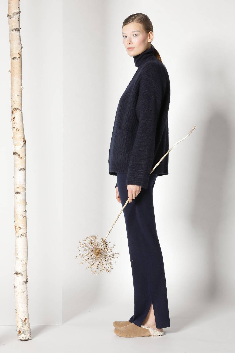 Sminfinity fluffy ribbed jacket + fluffy 1 Ply turtleneck + pure slitted pants Angebote