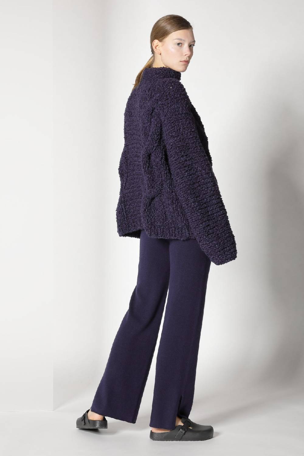 Sminfinity handknitted cable jumper + pure slitted pants Online