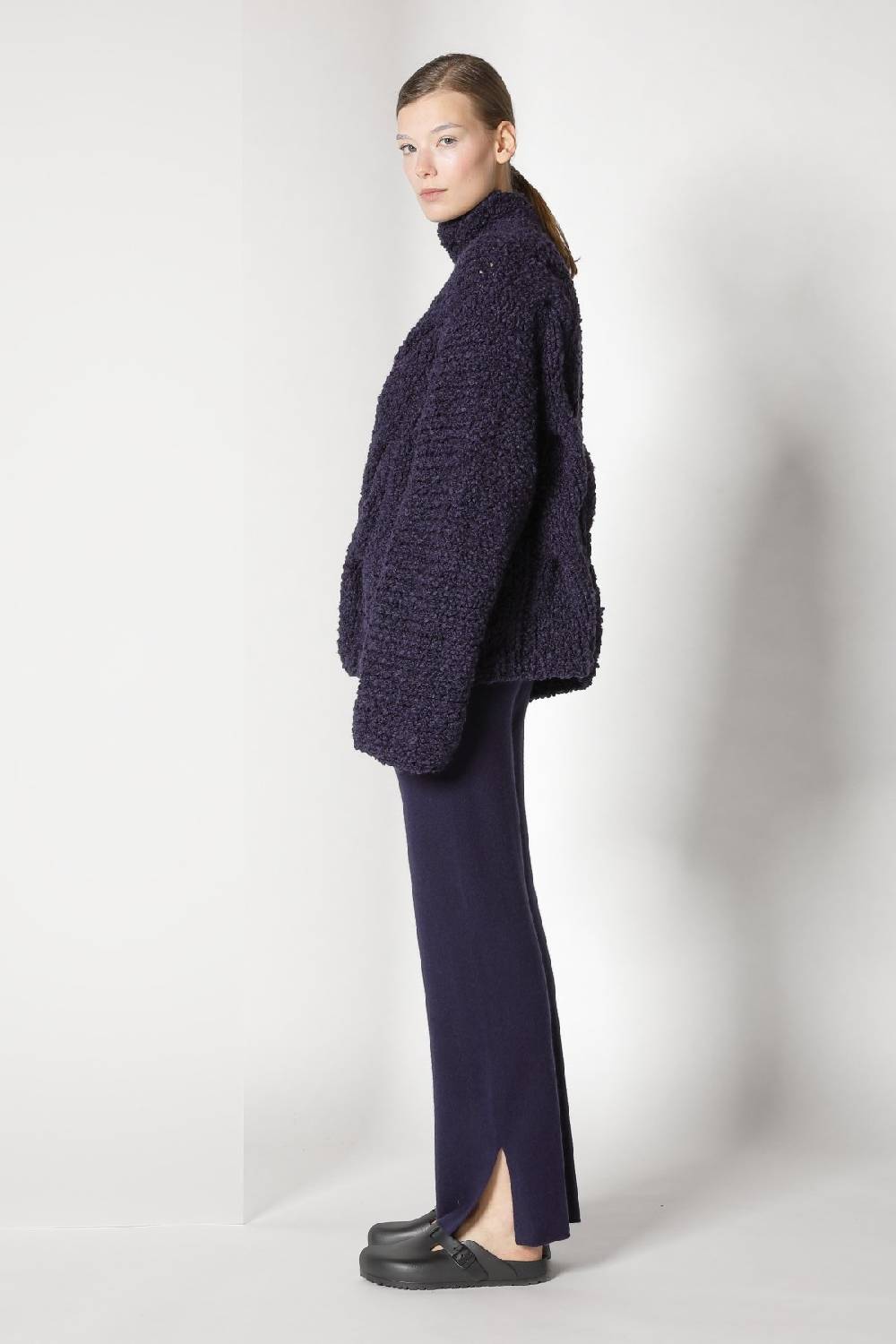 Sminfinity handknitted cable jumper + pure slitted pants Online