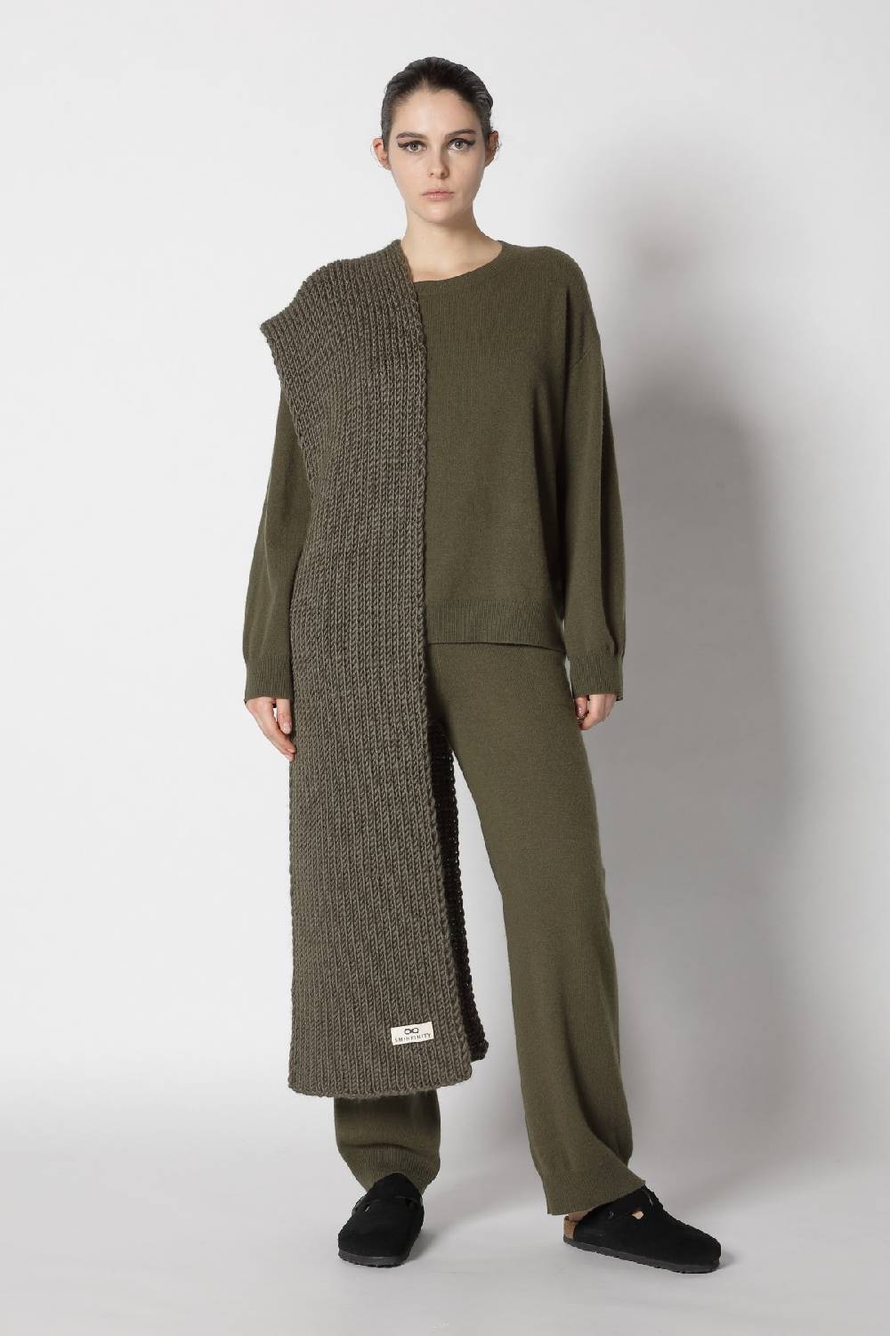 Sminfinity infinite crew jumper + infinite palazzo pants + chunky 1x1 rib scarf