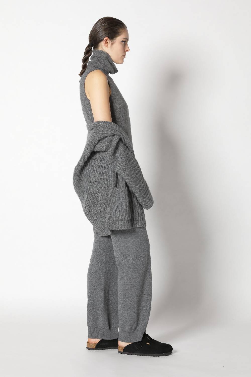 Sminfinity fluffy turtle top + fluffy rib jacket + infinite palazzo pants Online