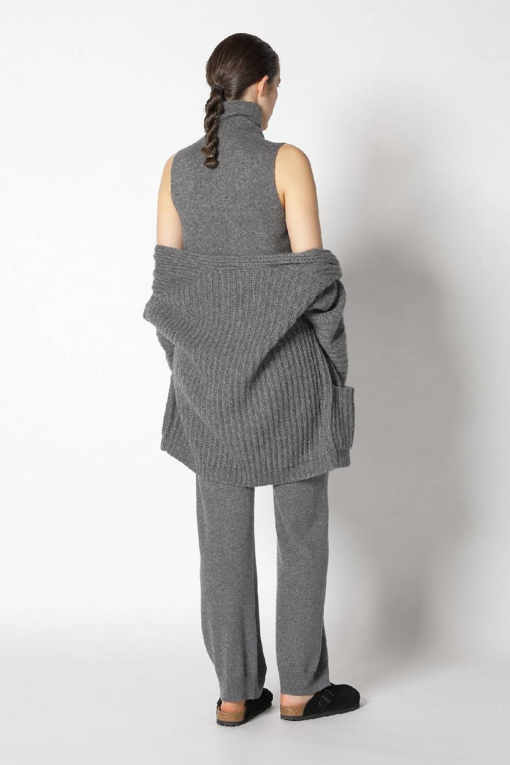 Sminfinity fluffy turtle top + fluffy rib jacket + infinite palazzo pants Online