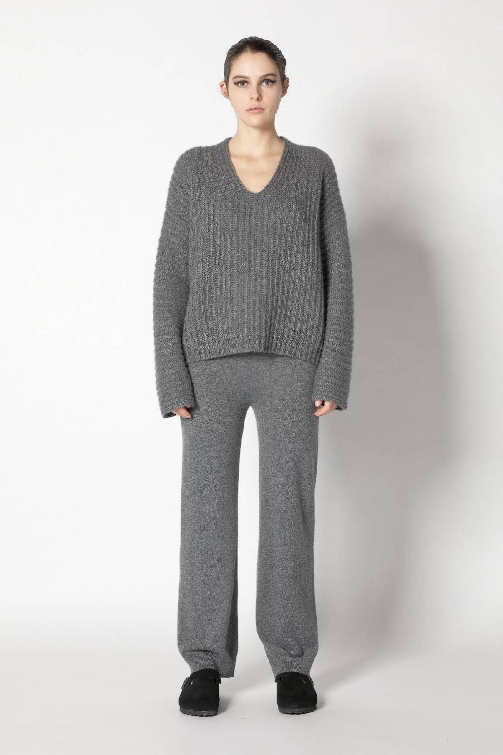 Sminfinity fluffy rib v neck + fluffy triangle + infinite palazzo pants Angebote