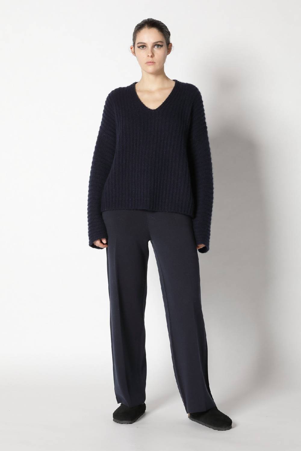 Sminfinity fluffy rib v neck + fluffy triangle + infinite palazzo pants Hotsell