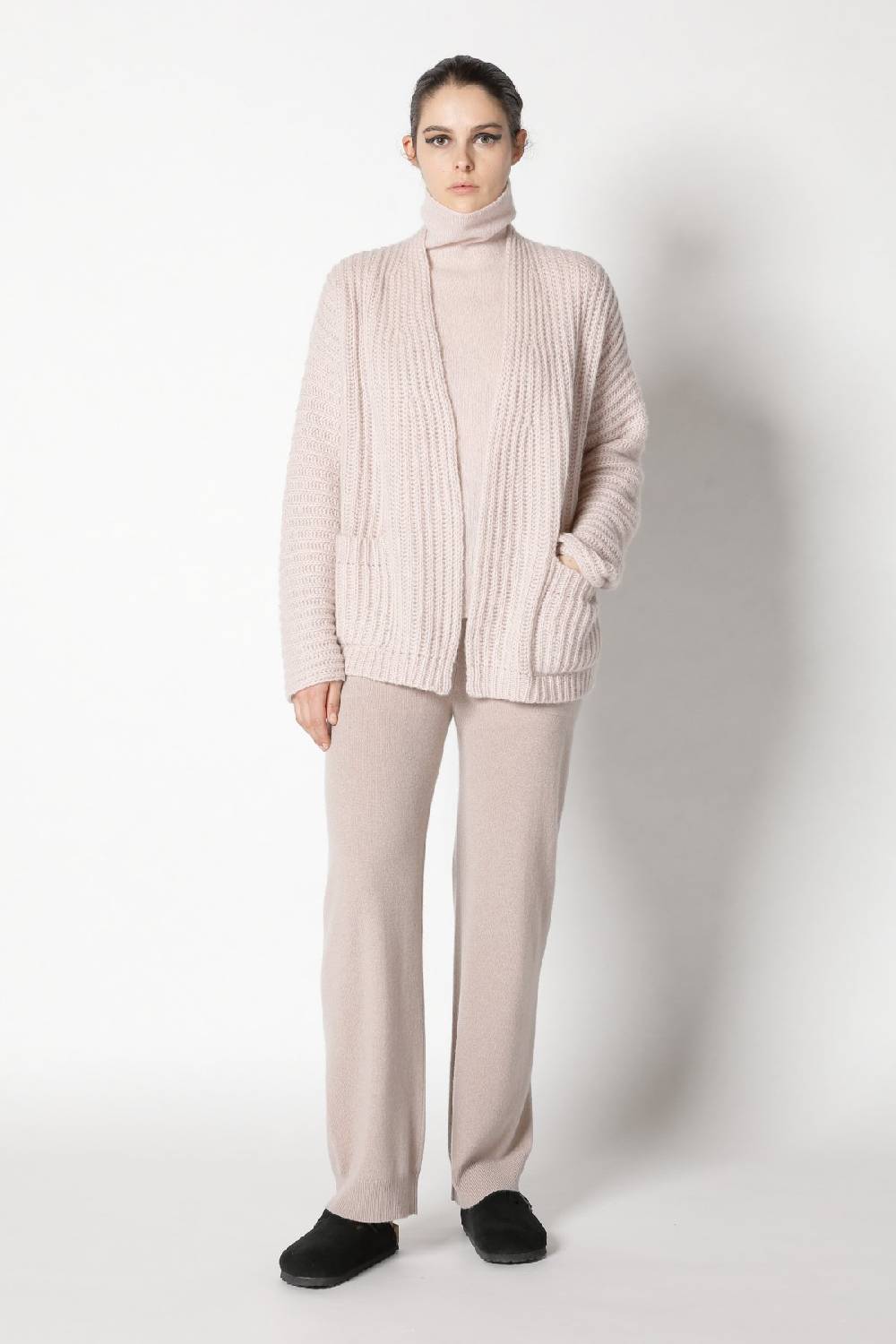 Sminfinity fluffy rib jacket + fluffy turtle top + infinite palazzo pants Outlet