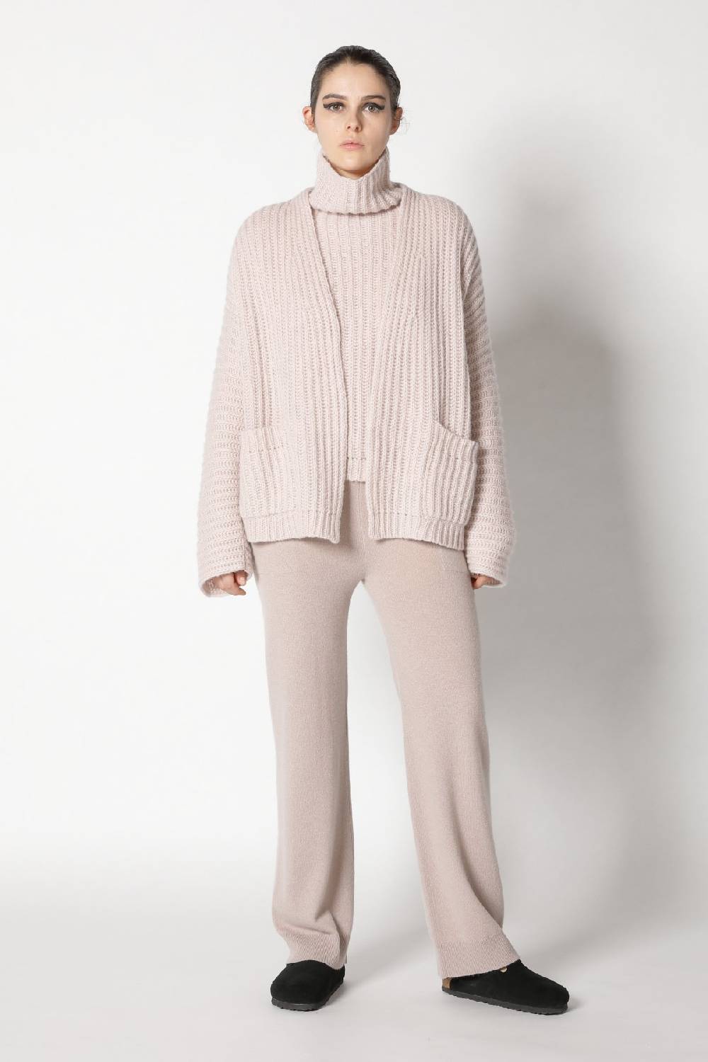 Sminfinity fluffy rib jacket + fluffy rib turtle + infinite palazzo pants