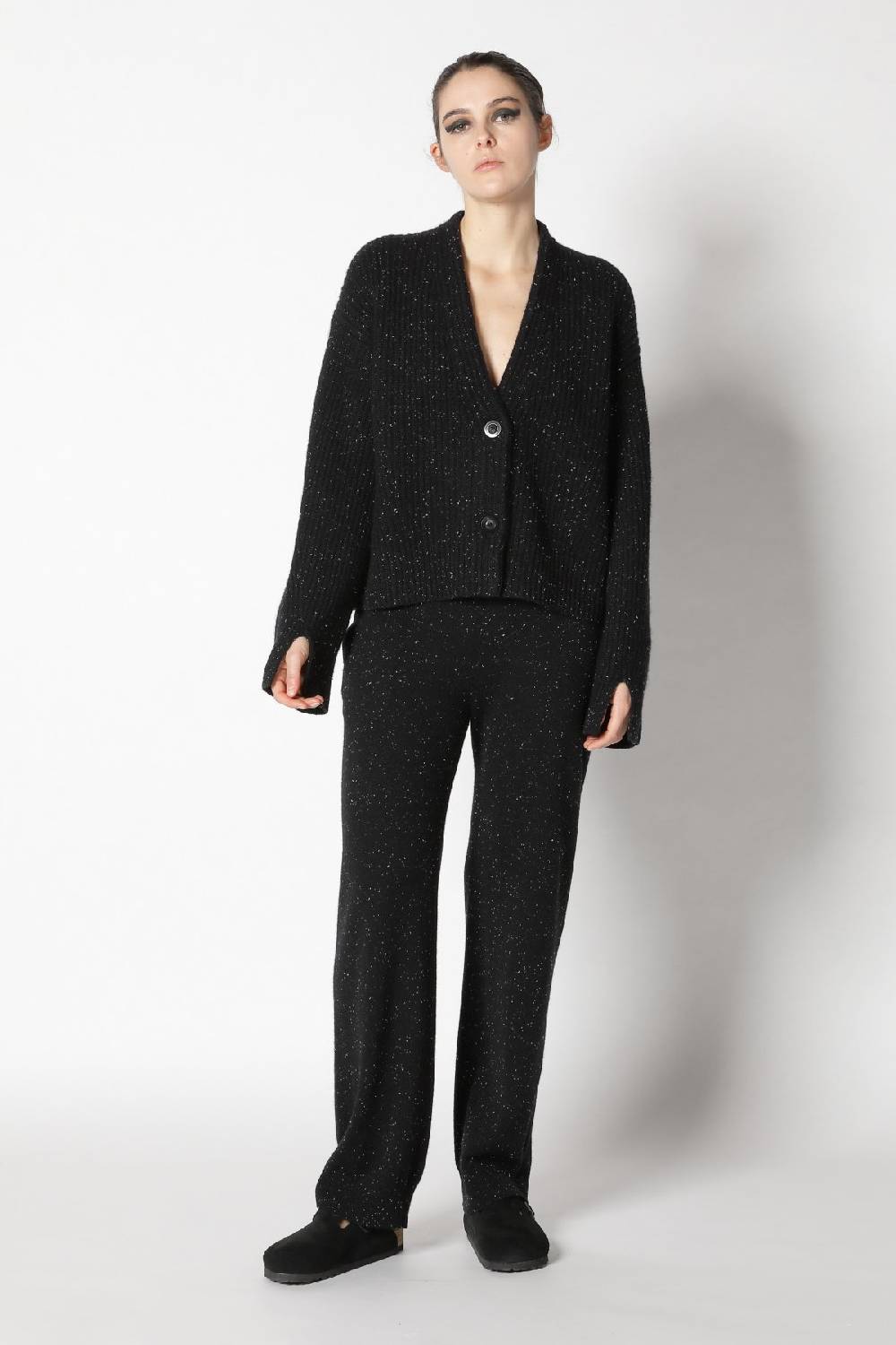 Sminfinity icon rib cardigan + infinite palazzo pants Online