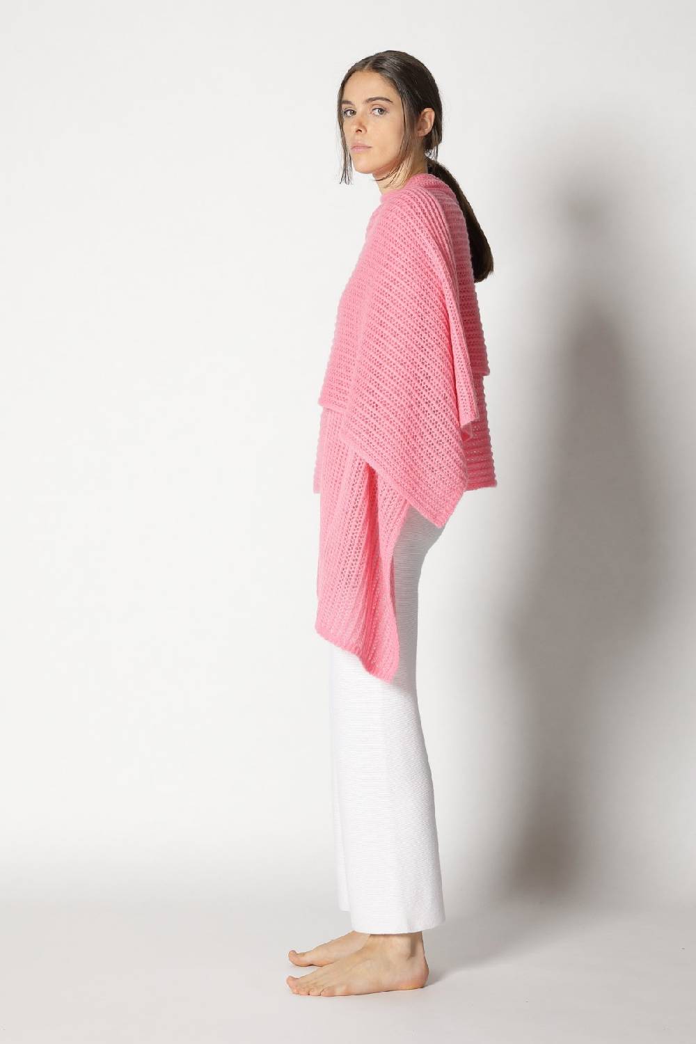 Sminfinity fluffy airy mockneck + fluffy airy plaid + garter cropped pants Günstiger Verkauf