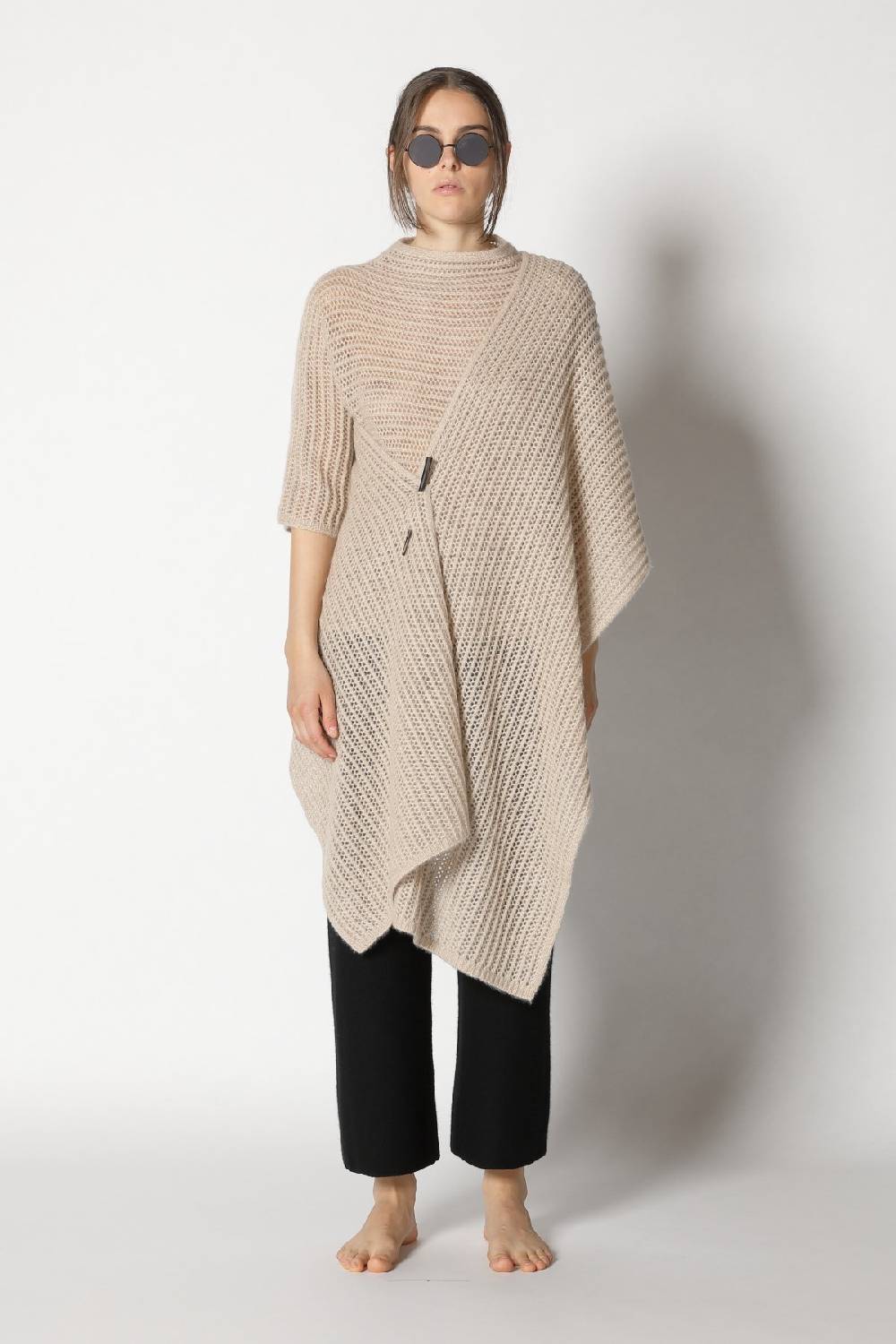 Sminfinity fluffy airy mockneck + fluffy airy plaid + garter cropped pants Günstiger Verkauf