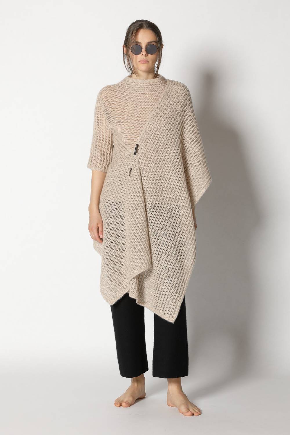 Sminfinity fluffy airy mockneck + fluffy airy plaid + garter cropped pants Günstiger Verkauf