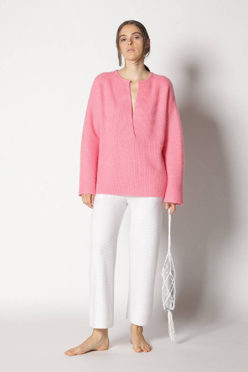 Sminfinity fluffy rib jumper + garter cropped pants Fabrikverkauf