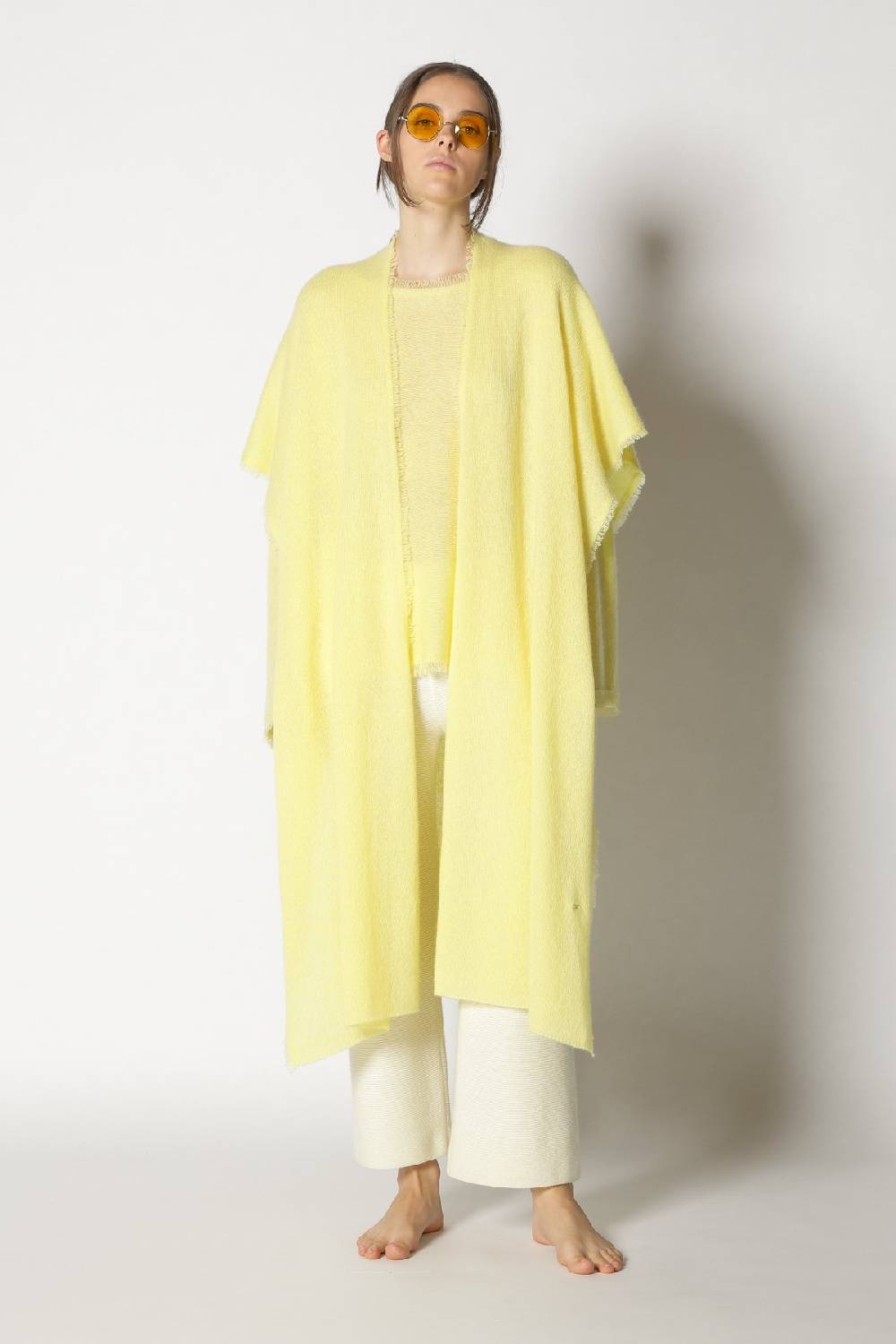 Sminfinity fluffy fringe boatneck + fluffy fringe cape + garter cropped pants Verkauf